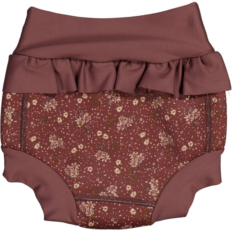 Wheat Main Neopren Badehose mit Rüschen Swimwear 2753 maroon flowers