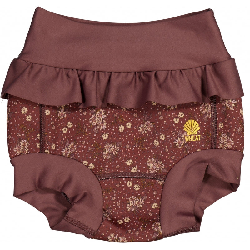 Wheat Main Neopren Badehose mit Rüschen Swimwear 2753 maroon flowers