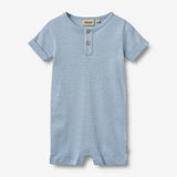 Wheat Main Kurzarm Overall Alfred Jumpsuit 9641 faded blue stripe