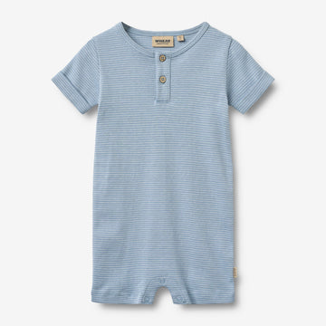 Wheat Main Kurzarm Overall Alfred Jumpsuit 9641 faded blue stripe