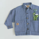 Wheat Main Overshirt Cole Jacket 1185 denim stripe