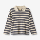 Wheat Main Polohemd L/S Fred Blouse 1309 greyblue stripe