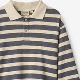 Wheat Main Polohemd L/S Fred Blouse 1309 greyblue stripe