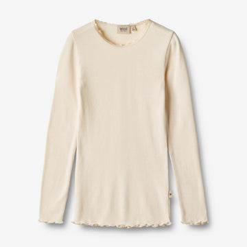 Wheat Main  Rib Langarmshirt Reese Jersey Tops and T-Shirts 3171 cream