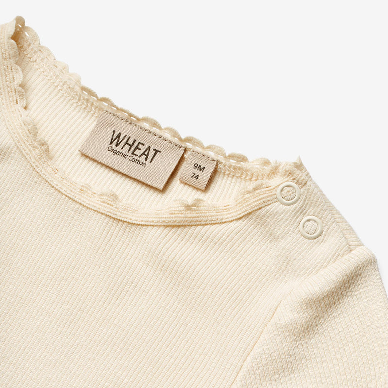 Wheat Main  Rib Langarmshirt Reese Jersey Tops and T-Shirts 3171 cream