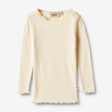 Wheat Main  Rib Langarmshirt Reese Jersey Tops and T-Shirts 3171 cream