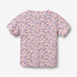 Wheat Main Rib T-shirt S/S Alicia T-Shirt 9649 pink blue flowers