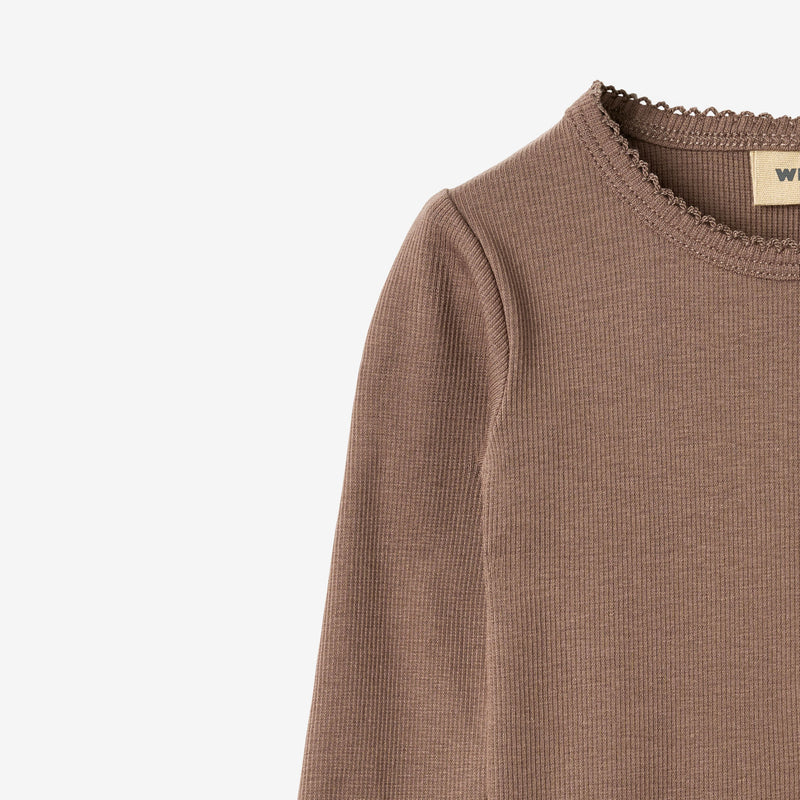 Wheat Main Ripp-Body mit langen Ärmeln, Regitze Body 9573 toffee brown