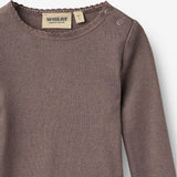 Wheat Main Ripp-T-Shirt L/S Reese T-Shirt 9623 plum truffle