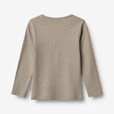Wheat Main Ripp-T-Shirt L/S Stig Jersey Tops and T-Shirts 0072 gravel melange