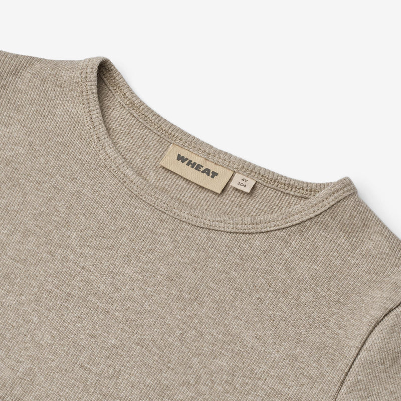 Wheat Main Ripp-T-Shirt L/S Stig Jersey Tops and T-Shirts 0072 gravel melange