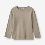 Wheat Main Ripp-T-Shirt L/S Stig Jersey Tops and T-Shirts 0072 gravel melange