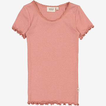 Wheat Main  Ripp-T-Shirt Lace Jersey Tops and T-Shirts 2021 old rose