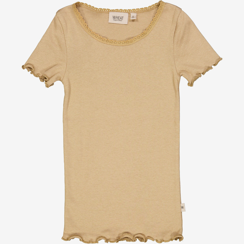 Wheat Ripp-T-Shirt Lace Jersey Tops and T-Shirts 3308 latte