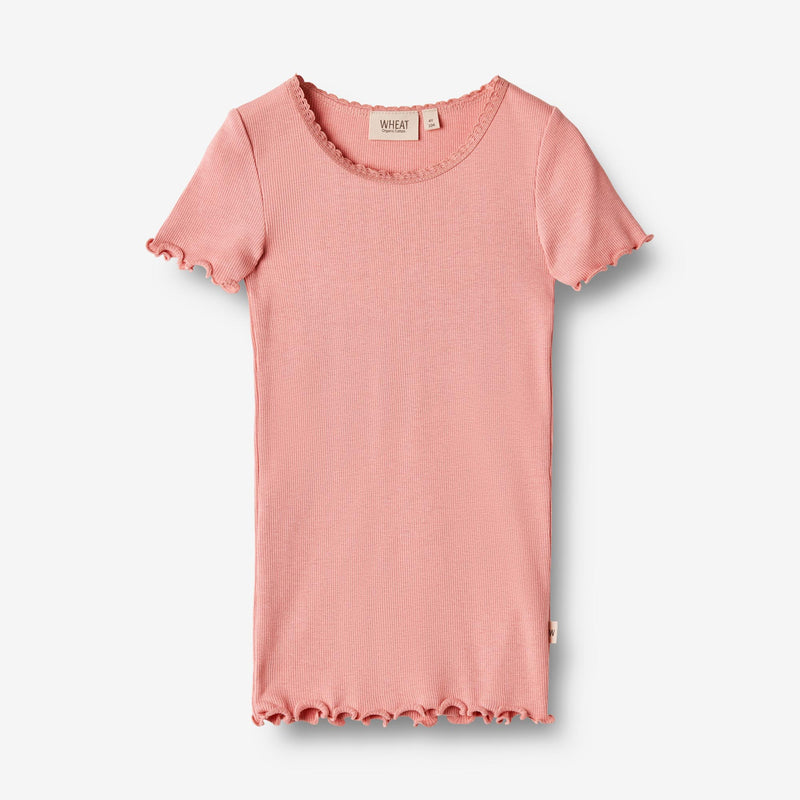 Wheat Main  Ripp-T-Shirt Lace Jersey Tops and T-Shirts 2509 rosette