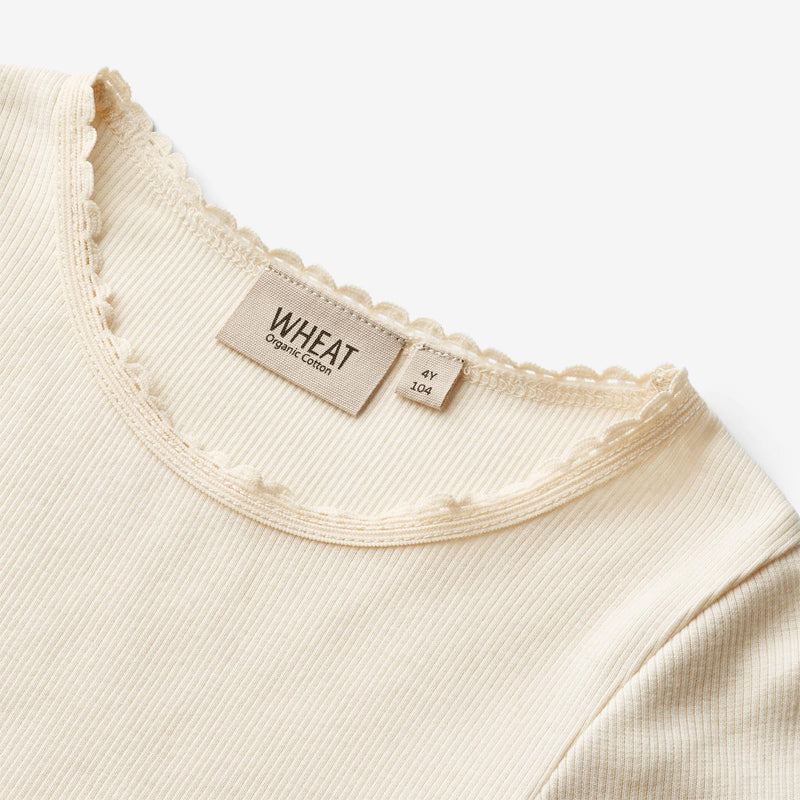 Wheat Main  Ripp-T-Shirt Lace Jersey Tops and T-Shirts 3171 cream