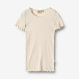 Wheat Main  Ripp-T-Shirt Lace Jersey Tops and T-Shirts 3171 cream