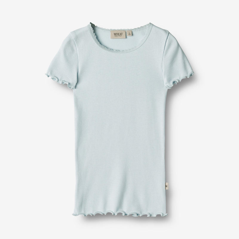 Wheat Main  Ripp-T-Shirt Lace Jersey Tops and T-Shirts 4030 light blue