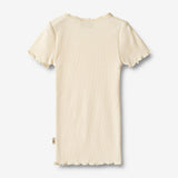 Wheat Main  Ripp-T-Shirt Lace Jersey Tops and T-Shirts 3171 cream