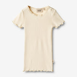 Wheat Main  Ripp-T-Shirt Lace Jersey Tops and T-Shirts 3171 cream