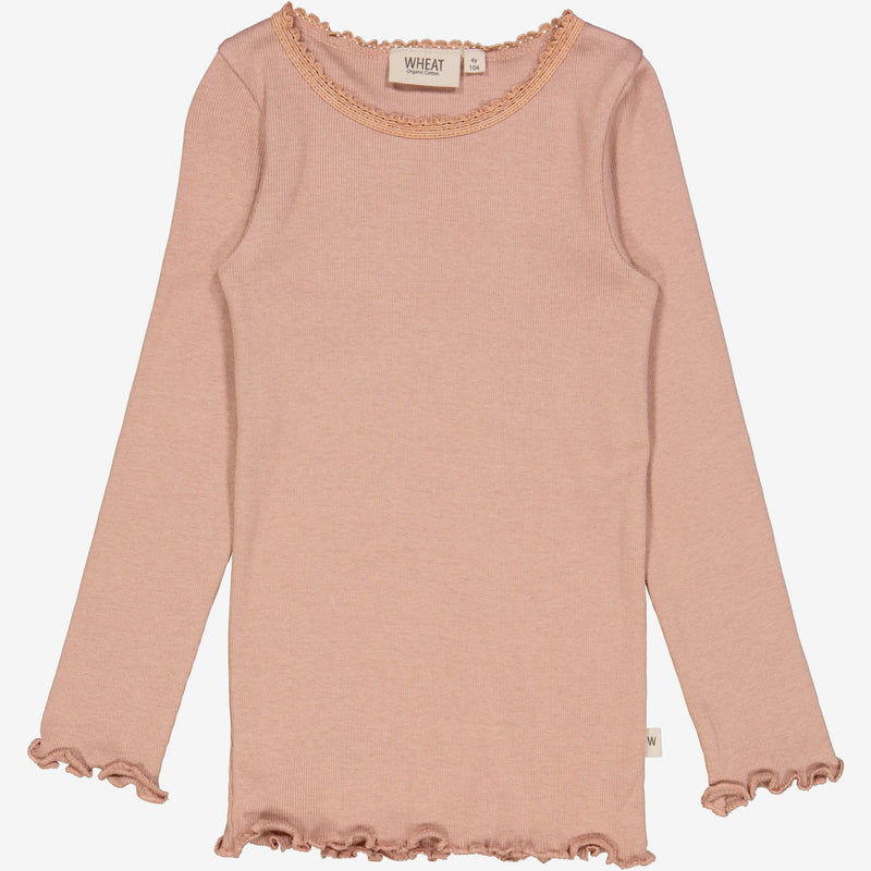 Wheat Ripp-T-Shirt Lace LS Jersey Tops and T-Shirts 2031 rose dawn