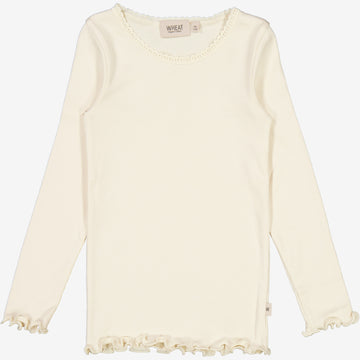 Wheat Main  Ripp-T-Shirt Lace LS Jersey Tops and T-Shirts 3129 eggshell 