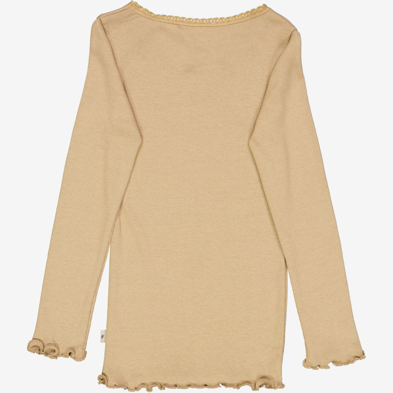 Wheat Ripp-T-Shirt Lace LS Jersey Tops and T-Shirts 3308 latte