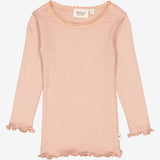 Wheat Ripp-T-Shirt Lace LS | Baby Jersey Tops and T-Shirts 2031 rose dawn