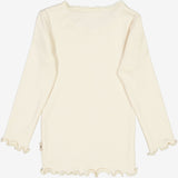 Wheat Ripp-T-Shirt Lace LS | Baby Jersey Tops and T-Shirts 3129 eggshell 