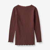 Wheat Main  Ripp-T-Shirt Reese Jersey Tops and T-Shirts 2118 aubergine