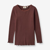 Wheat Main  Ripp-T-Shirt Reese Jersey Tops and T-Shirts 2118 aubergine