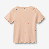 Wheat Main Ripp-T-Shirt S/S Alicia T-Shirt 2475 rose flowers