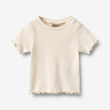 Wheat Main Ripp-T-Shirt S/S Alicia T-Shirt 3182 ivory