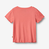 Wheat Main Ripp-T-Shirt S/S Irene Jersey Tops and T-Shirts 2216 light coral