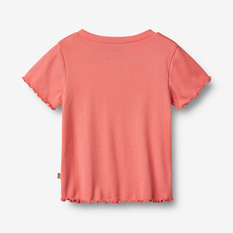 Wheat Main Ripp-T-Shirt S/S Irene Jersey Tops and T-Shirts 2216 light coral