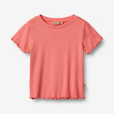Wheat Main Ripp-T-Shirt S/S Irene Jersey Tops and T-Shirts 2216 light coral
