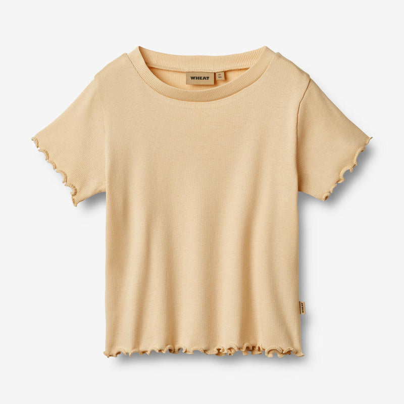 Wheat Main Ripp-T-Shirt S/S Irene Jersey Tops and T-Shirts 9430 macadamia