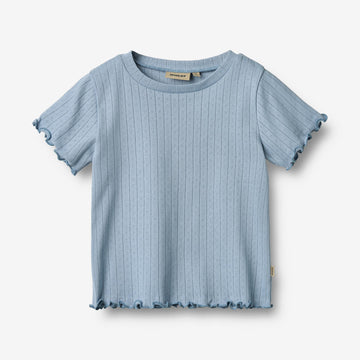 Wheat Main Ripp-T-Shirt S/S Irene T-Shirt 9431 morning sky