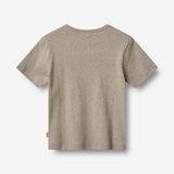 Wheat Main Ripp-T-Shirt S/S Lumi Jersey Tops and T-Shirts 0072 gravel melange
