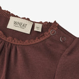 Wheat Main  Rippen-Body Lotta | Baby Underwear/Bodies 2118 aubergine