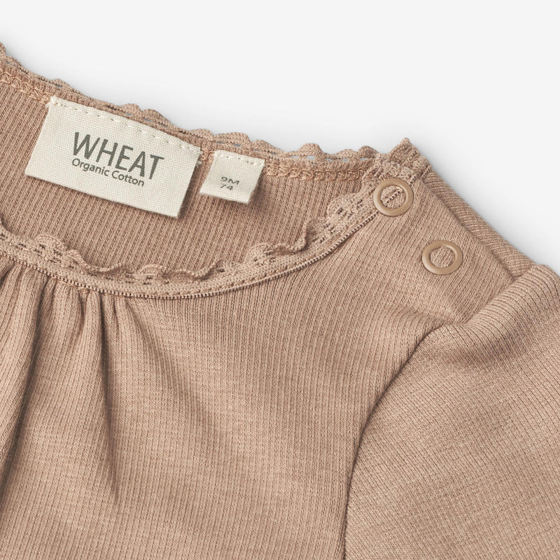 Wheat Main  Rippen-Body Lotta | Baby Underwear/Bodies 3006 soft brown