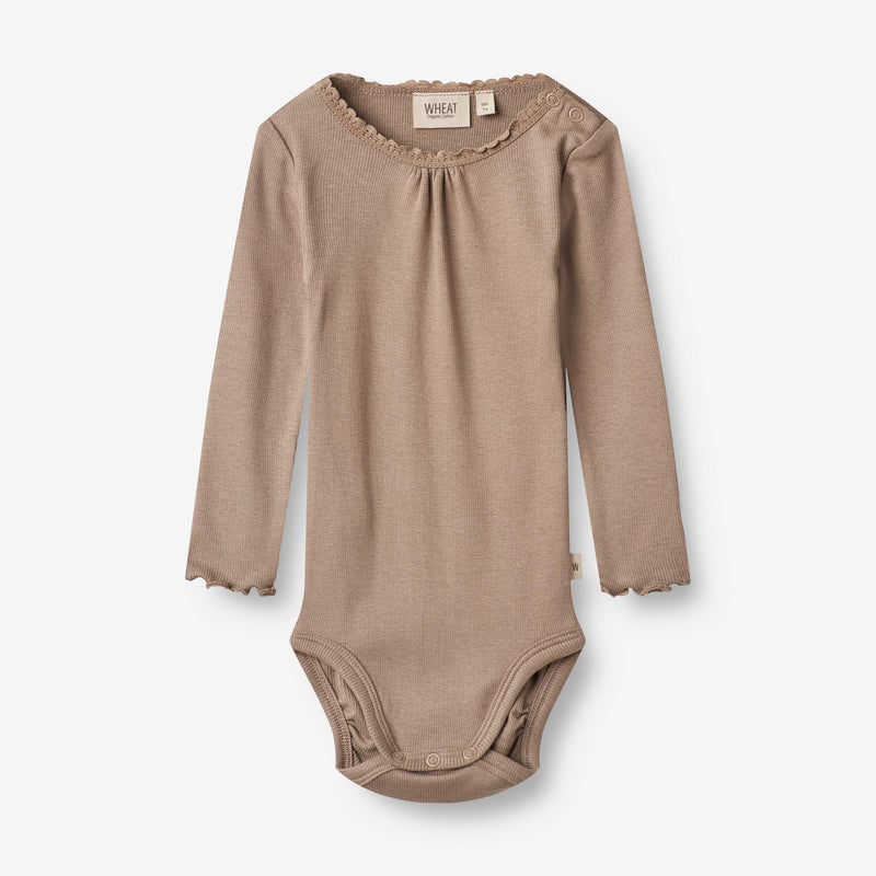 Wheat Main  Rippen-Body Lotta | Baby Underwear/Bodies 3006 soft brown