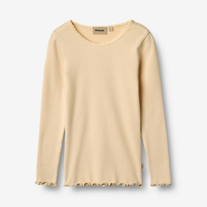 Wheat Main Rippen-T-Shirt L/S Reese Jersey Tops and T-Shirts 9430 macadamia