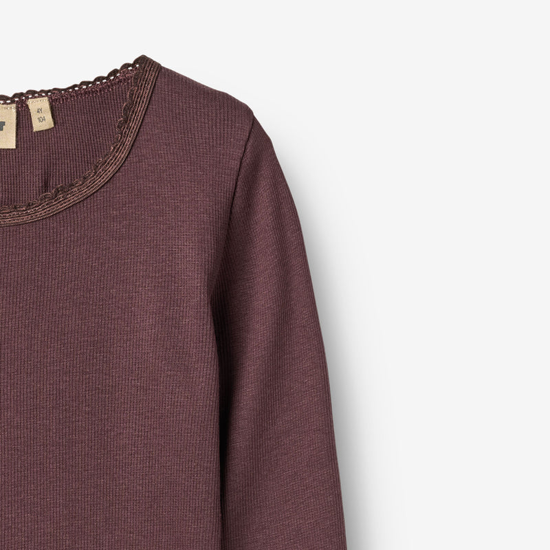 Wheat Main Rippen-T-Shirt L/S Reese T-Shirt 3030 fudge