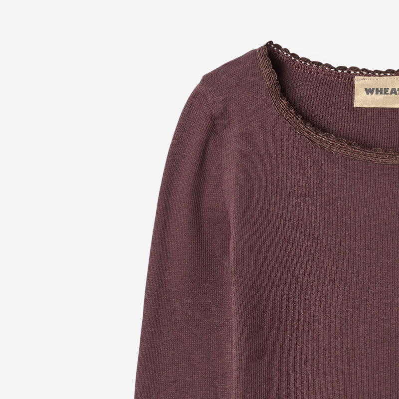 Wheat Main Rippen-T-Shirt L/S Reese T-Shirt 3030 fudge
