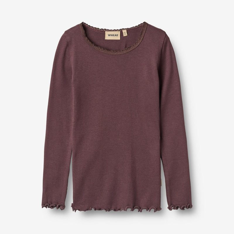 Wheat Main Rippen-T-Shirt L/S Reese T-Shirt 3030 fudge