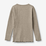Wheat Main Rippen T-Shirt L/S Ida T-Shirt 0072 gravel melange