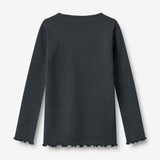 Wheat Main Rippen T-Shirt L/S Ida Jersey Tops and T-Shirts 1432 navy