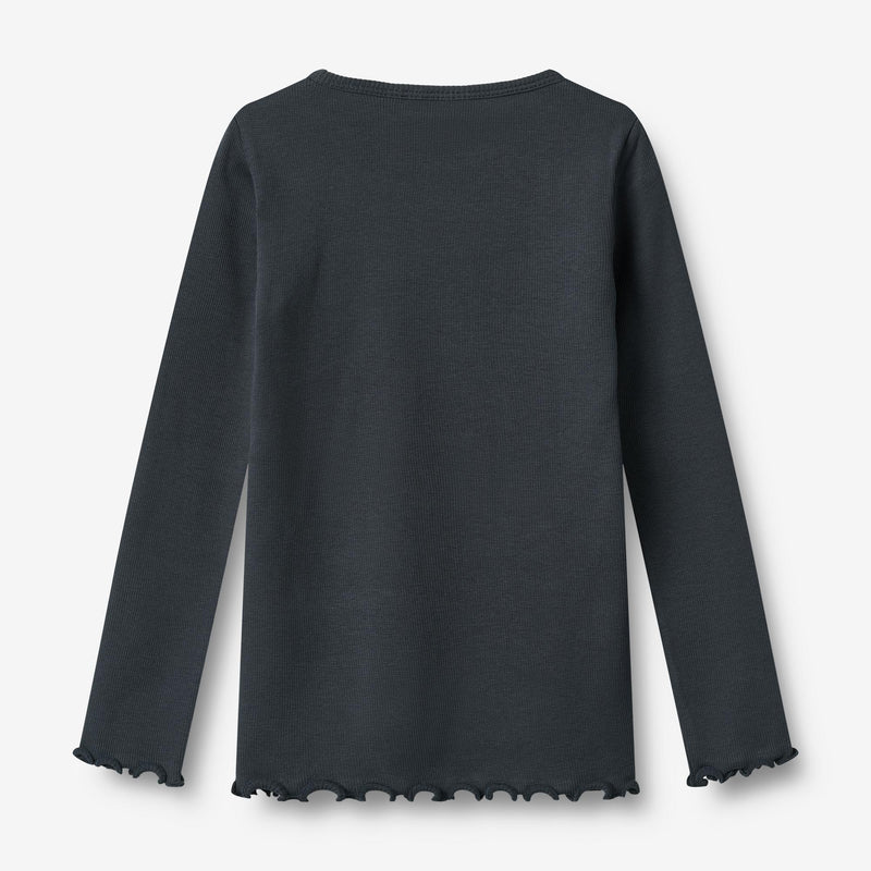 Wheat Main Rippen T-Shirt L/S Ida Jersey Tops and T-Shirts 1432 navy