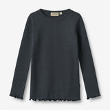 Wheat Main Rippen T-Shirt L/S Ida Jersey Tops and T-Shirts 1432 navy